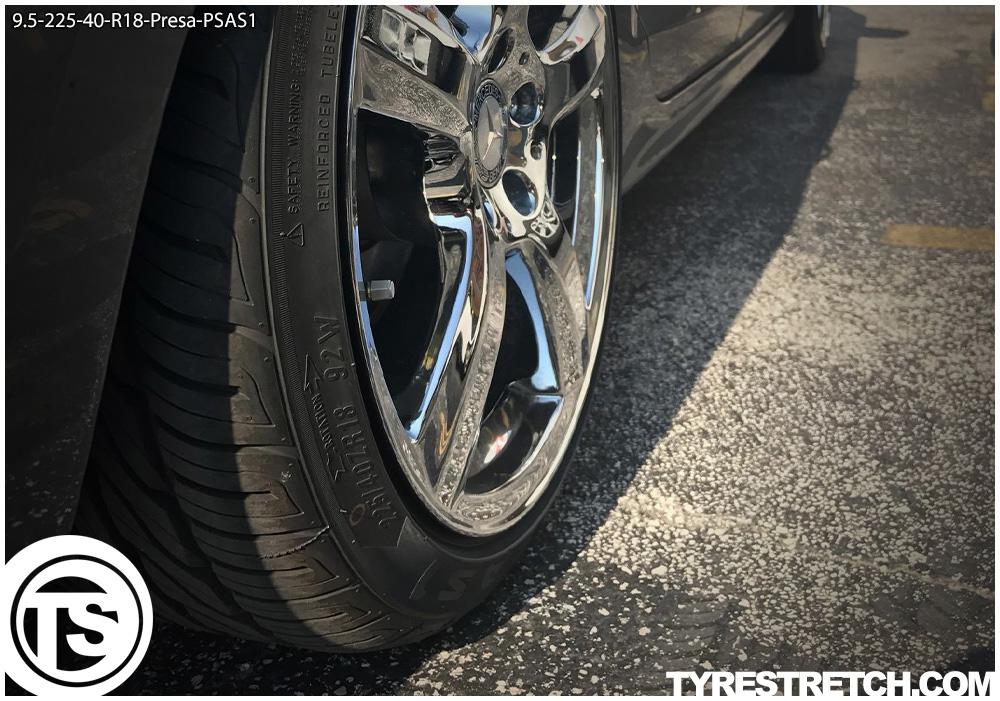 An example of tyre stretch: 225/40 R18 on 9.5J – PRESA
