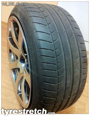 An example of tyre stretch: 225/40 R18 on 9.5J