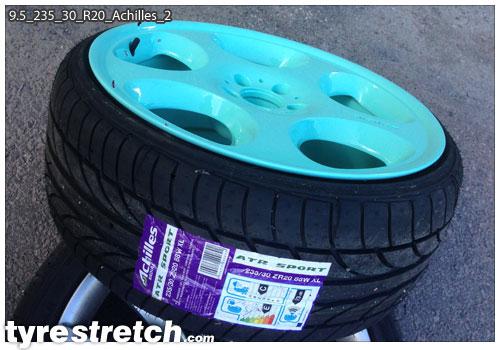 An example of tyre stretch: 235/30 R20 on 9.5J – ACHILLES