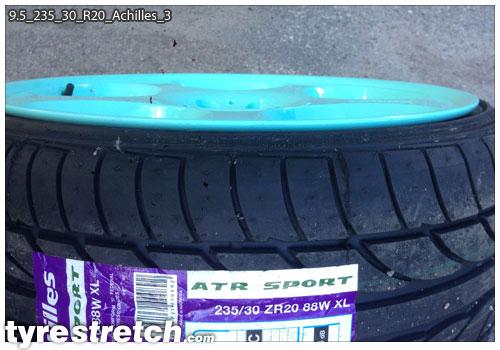 An example of tyre stretch: 235/30 R20 on 9.5J – ACHILLES