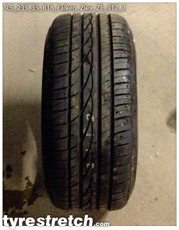 An example of tyre stretch: 235/35 R18 on 9.5J – FALKEN