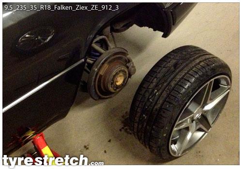 An example of tyre stretch: 235/35 R18 on 9.5J – FALKEN