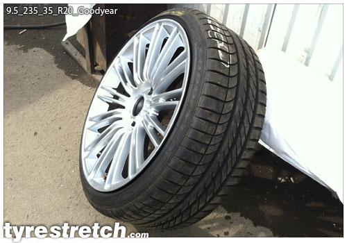 An example of tyre stretch: 235/35 R20 on 9.5J – GOODYEAR