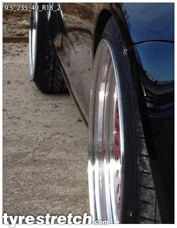 An example of tyre stretch: 235/40 R18 on 9.5J
