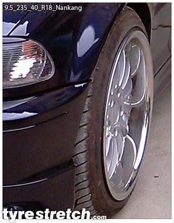 An example of tyre stretch: 235/40 R18 on 9.5J – NANKANG