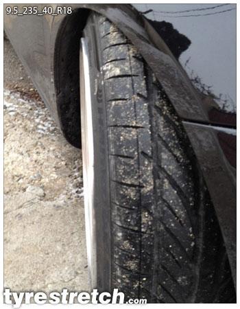 An example of tyre stretch: 235/40 R18 on 9.5J