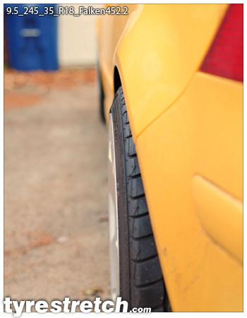 An example of tyre stretch: 245/35 R18 on 9.5J – FALKEN