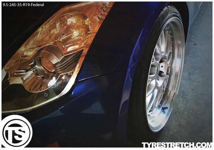 An example of tyre stretch: 245/35 R19 on 9.5J – FEDERAL