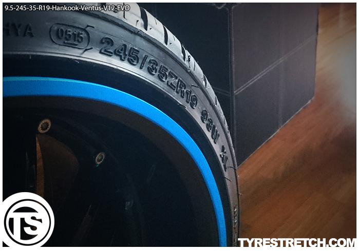 An example of tyre stretch: 245/35 R19 on 9.5J – HANKOOK