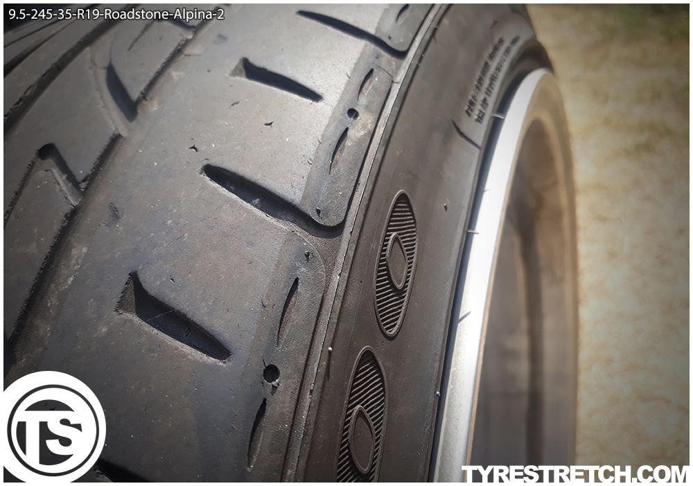 An example of tyre stretch: 245/35 R19 on 9.5J – ROADSTONE (ALPINA)