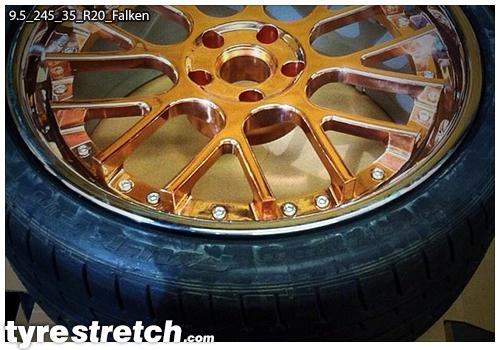 An example of tyre stretch: 245/35 R20 on 9.5J – FALKEN