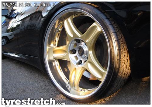 An example of tyre stretch: 245/35 R20 on 9.5J – GOODRICH