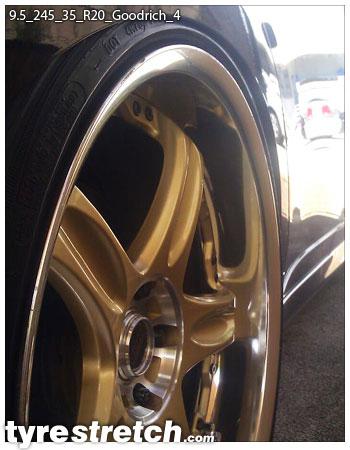 An example of tyre stretch: 245/35 R20 on 9.5J – GOODRICH