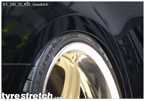 An example of tyre stretch: 245/35 R20 on 9.5J – GOODRICH