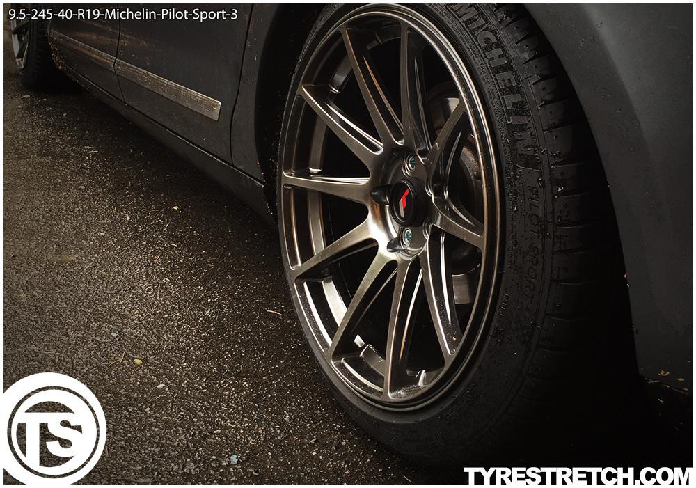 An example of tyre stretch: 245/40 R19 on 9.5J – MICHELIN