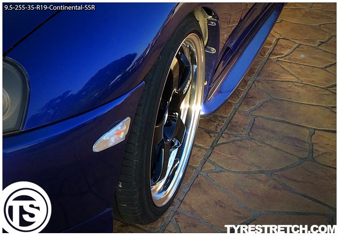 An example of tyre stretch: 255/35 R19 on 9.5J – CONTINENTAL (SSR)