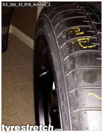 An example of tyre stretch: 265/35 R18 on 9.5J – ACHILLES