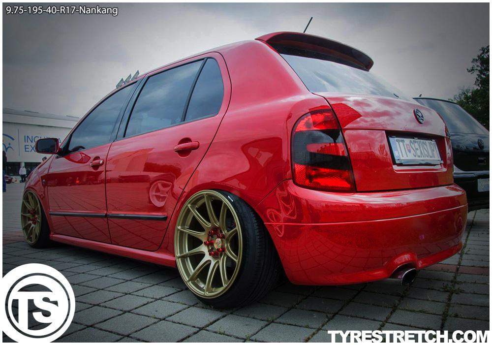 An example of tyre stretch: 195/40 R17 on 9.75J – NANKANG