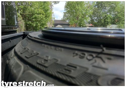 An example of tyre stretch: 205/40 R17 on 9.75J – FEDERAL