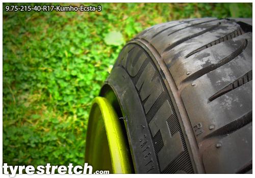 An example of tyre stretch: 215/40 R17 on 9.75J – KUMHO
