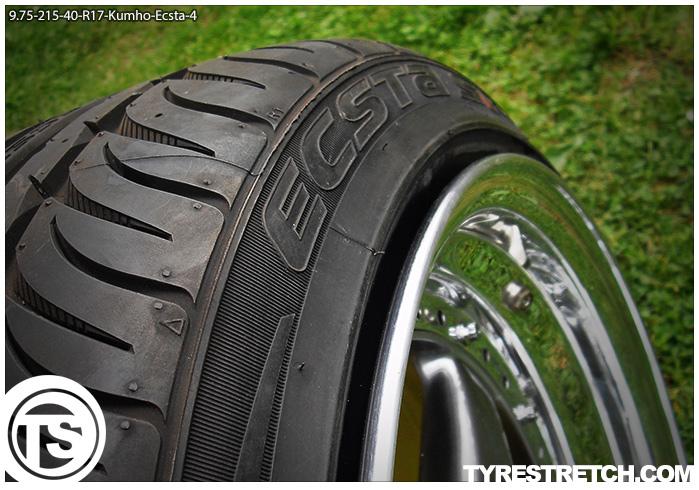 An example of tyre stretch: 215/40 R17 on 9.75J – KUMHO