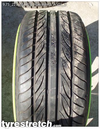 An example of tyre stretch: 225/35 R18 on 9.75J – YOKOHAMA
