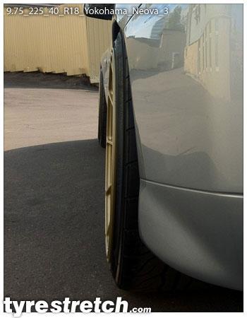An example of tyre stretch: 225/40 R18 on 9.75J – YOKOHAMA