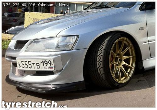 An example of tyre stretch: 225/40 R18 on 9.75J – YOKOHAMA