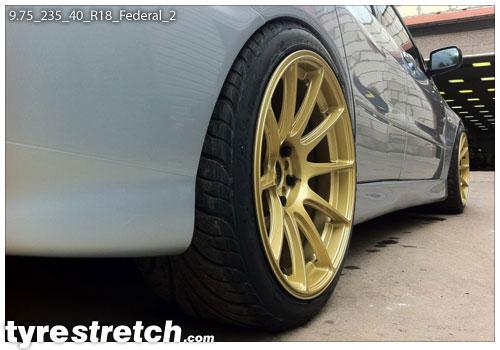 An example of tyre stretch: 235/40 R18 on 9.75J – FEDERAL