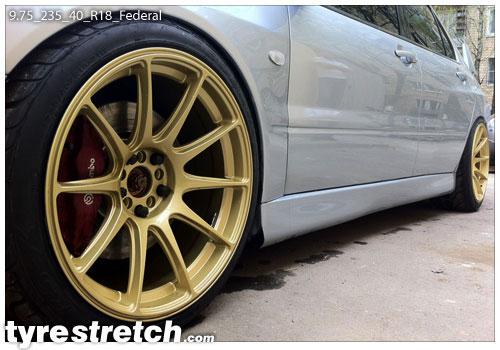 An example of tyre stretch: 235/40 R18 on 9.75J – FEDERAL